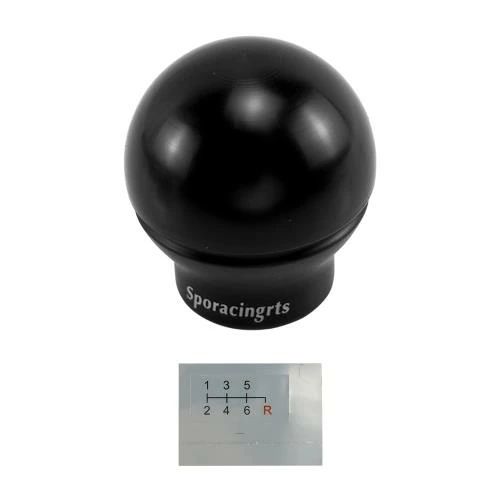 Rakuten - 【送料無料】Jeyaic シフトノブ ボールタイプ ブラック M12×P1.25 自動車用 直径47mm 高さ51.5mm 6速MT対応 アルミ合金製 滑り止め加工