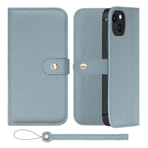 Rakuten - 【送料無料】HANATORA iPhone13 ケース 手帳型 本革 スマホケース スマホ スタンド ストラップ 付き シュリンクカーフレザー ギフト ベ