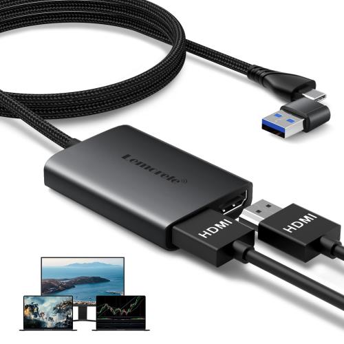Rakuten - 【送料無料】USB C HDMI 2つ 拡張 変換アダプター Mac OSでの三画面拡張対応！ Lemorele 2-in-1 USB C/A ポート 拡張USB C/A ポート 108