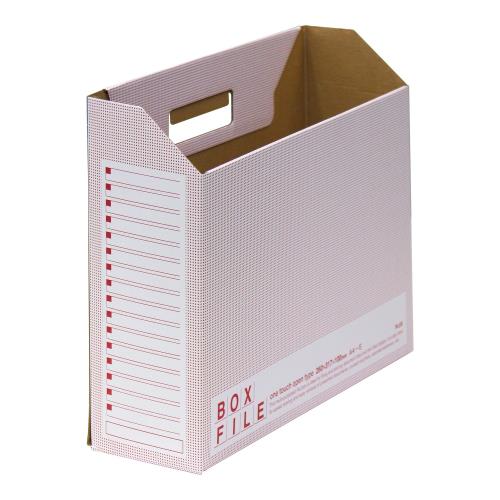 Rakuten - 【送料無料】プラス ファイルボックス エコノミー 10冊 A4横 背幅100mm レッド 553-990