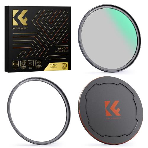 Rakuten - 【送料無料】K&F Concept 55mm マグネットCPLフィルター+レンズキャップセット 磁気吸着 装着便利 日本製AGC光学ガラス サーキュラー コ