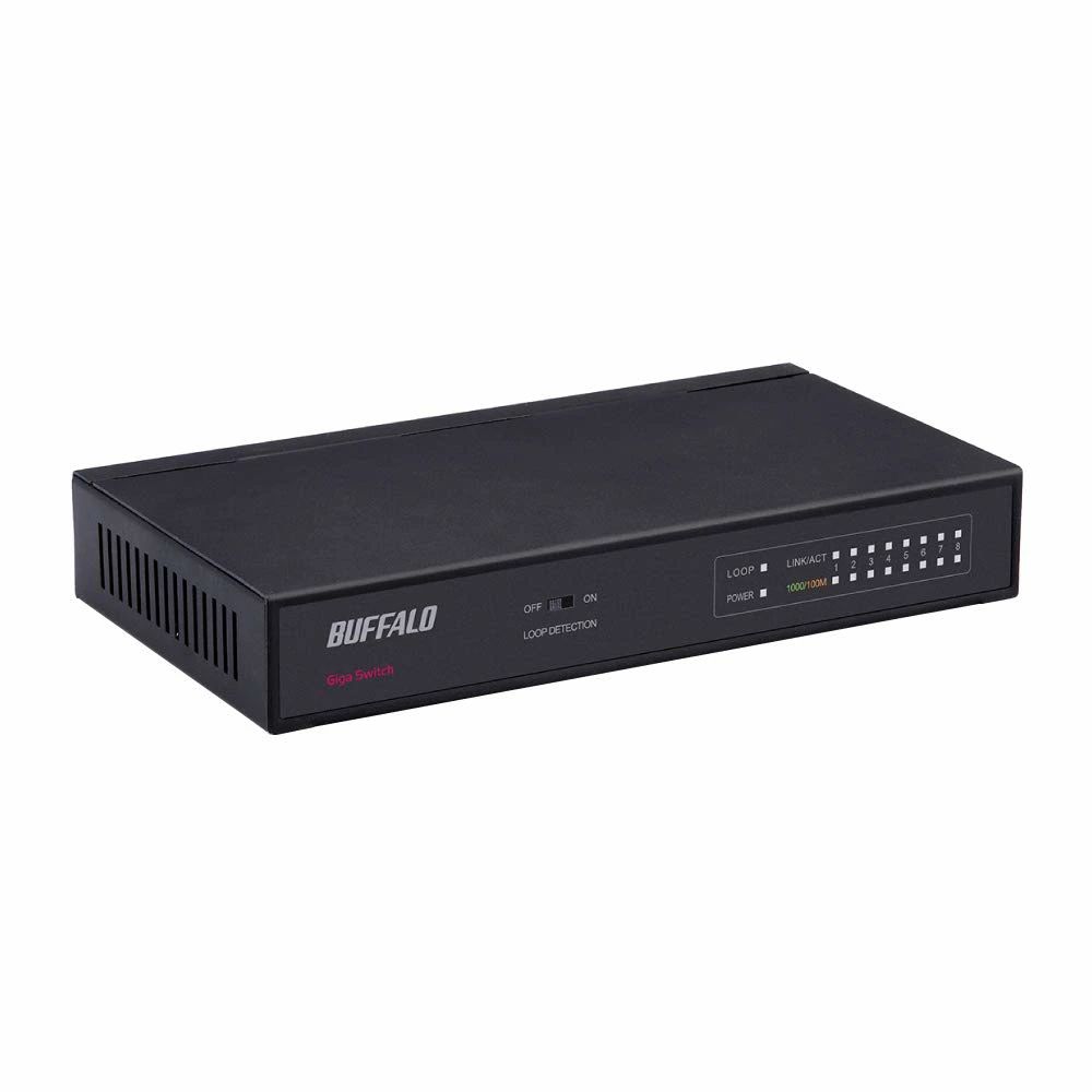 乐天商城 - 【送料無料】BUFFALO Giga対応 金属筺体 電源内蔵 8ポート ブラック スイッチングハブ 日本メーカー LSW5-GT-8NS/BK