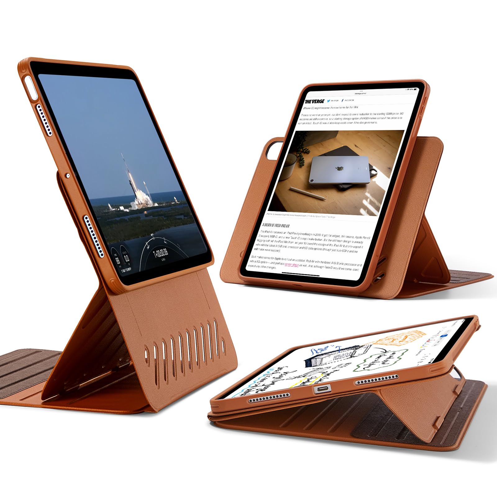 【送料無料】ESR iPad Air 第5世代 ケース 2022 調整可能な縦/横置きケース iPad Air 第4世代 ケース 2020 10.9インチ 頑丈な保護 取り