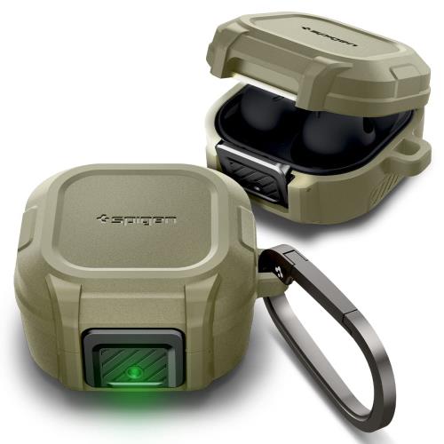 【送料無料】Spigen Galaxy Buds2 Pro ケース Galaxy Buds 2 / Pro/live対応 ロック機能 ワイヤレス充電 紛失防止 カラビナ付き 一体型