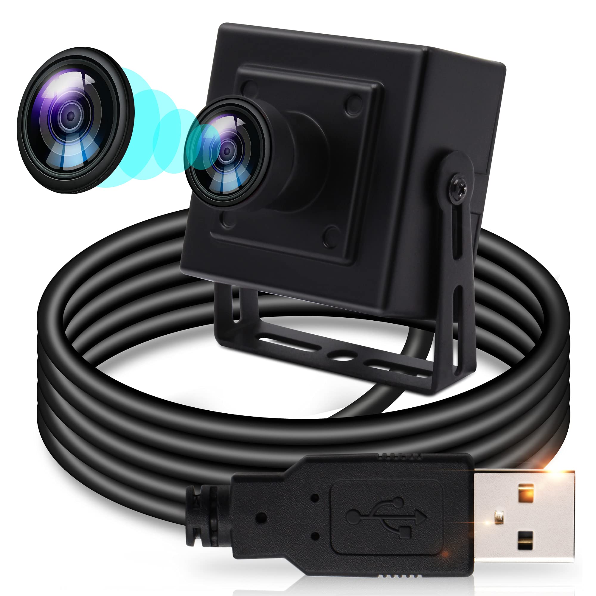Rakuten - 【送料無料】ELP Webカメラ 500万画素 広角 170度魚眼レンズ HDミニUSBカメラ Aptina MI5100 CMOSセンサーウェブカメラ Windows/Mac/Lin