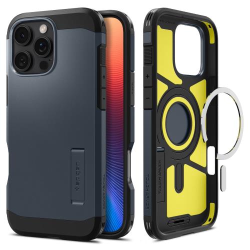 Rakuten - 【送料無料】Spigen iPhone 16 Pro ケース MagSafe対応 マグネット搭載 スタンド マット 耐衝撃 米軍MIL規格 タフ?アーマー（AI）?マグ