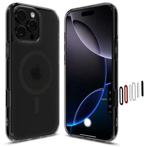 Rakuten - 【送料無料】カメラコントロールカバー付きSpigen iPhone 16 Pro Max ケース MagSafe対応 半透明 クリア ボタン保護 埃防止 ストラップ