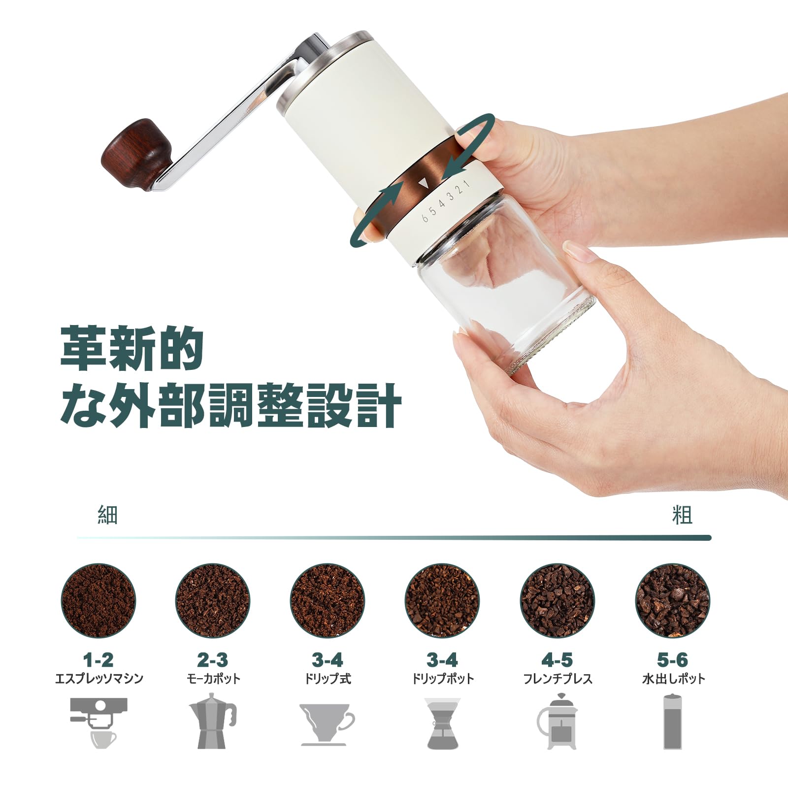 【送料無料】VKCHEF コーヒーミル 手挽きコーヒーグラインダー セラミック臼 コー...