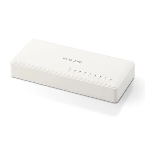 Rakuten - エレコム スイッチングハブ 8ポート ギガビット プラスチック筐体 コンパクト 軽量 [ACアダプター付属/壁掛け設置対応/静音ファンレス/