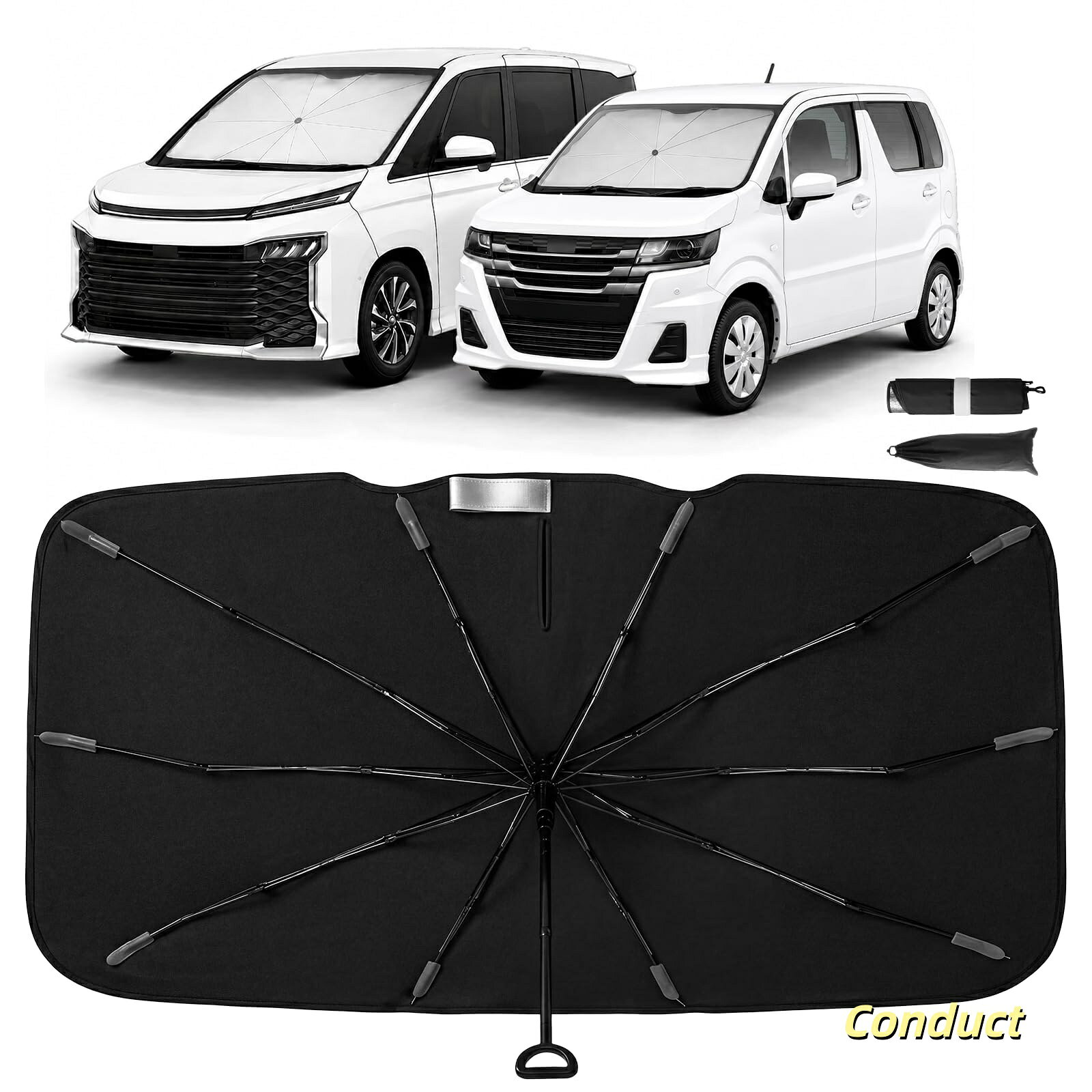 [Desarrollo exclusivo para automóviles japoneses y garantía de reemplazo completo de 2 años] Vagón frontal para automóviles Sunshade R N-BOX [2026 nuevo diseño y suave flexible a 360°]