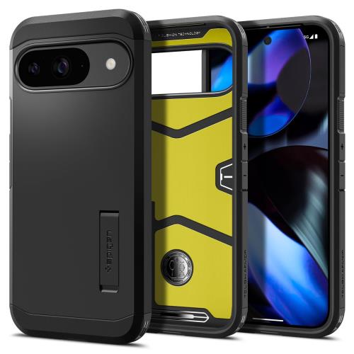 Rakuten - 【送料無料】Spigen Pixel 9 / 9 Pro ケース 耐衝撃 スタンド付き 米軍MIL規格取得 耐衝撃 三層構造 スマホスタンド カメラ保護 傷防止