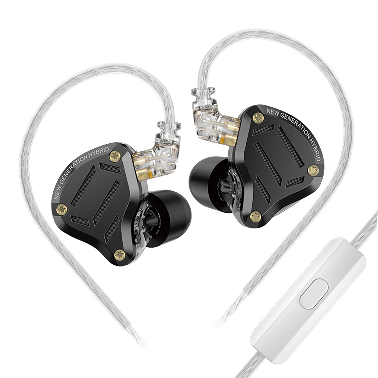 LINSOUL KZ ZS10 Pro 2音楽愛好家に向け設計ブラックハイエンド4BA+1DDハイブリッドイヤホン(ブラック.マイク付き)