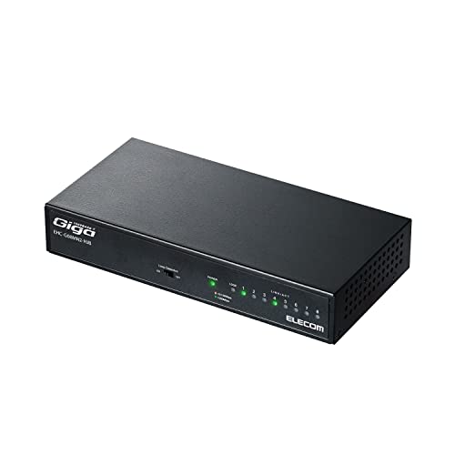 Rakuten - 【送料無料】エレコム スイッチングハブ ギガビット 8ポート 金属筐体 マグネット付 電源内蔵 ブラック EHC-G08MN2-HJB