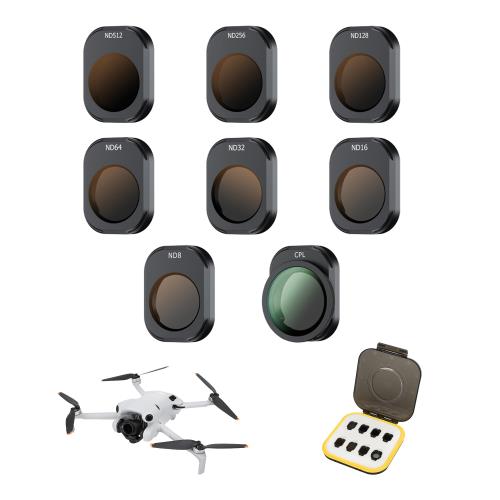 Rakuten - 【送料無料】JJC DJI Mini 4 Pro 専用 ND + CPLフィルターセット 8枚 ND8 ND16 ND32 ND64 ND128 ND256 ND512 CPLレンズ保護 NDフィルタ
