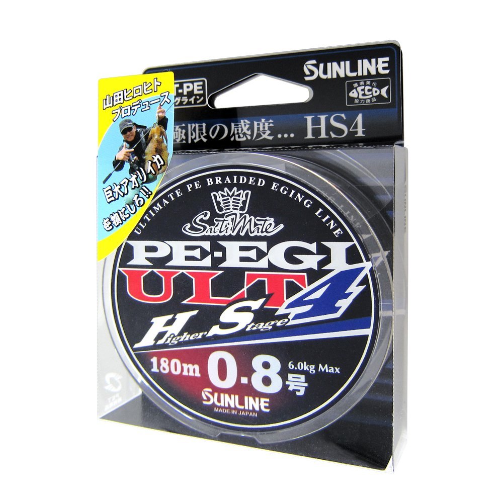 Rakuten - 【送料無料】サンライン(SUNLINE) PEライン ソルティメイト PEエギ ULT HS4 180m 0.8号 6kg 4本 ホワイト・ピンク・ライトグリーン