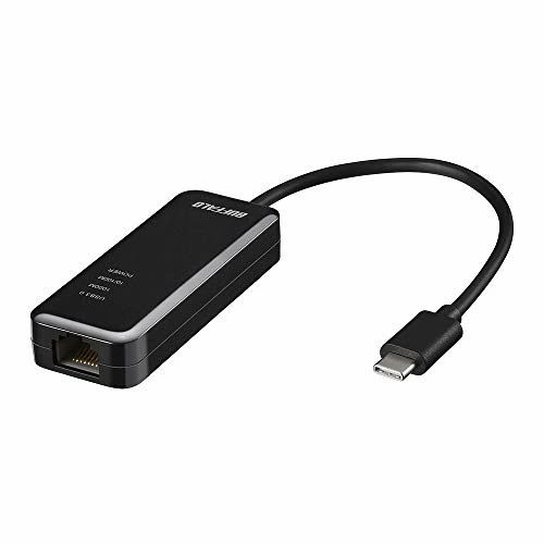 Rakuten - 【送料無料】バッファロー BUFFALO 有線LANアダプター LUA4-U3-CGTE-BK ブラック Giga Type-C USB3.1(Gen1)対応