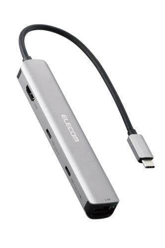 【送料無料】エレコム USB-Cハブ ドッキングステーション 6in1 スリムタイプ PD 100W対応 4K60Hz対応 HDMI MacBook MacBook Air MacBook