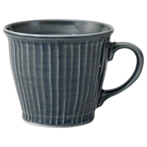 【送料無料】波佐見焼 マグカップ 草林彫 容量約260ml 彫刻紋 藍墨 グレー 電子レ...