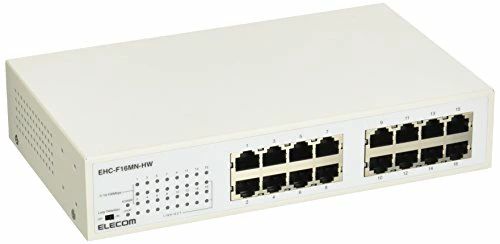 Rakuten - 【送料無料】エレコム スイッチングハブ 16ポート 10/100Mbps 金属筺体 電源内蔵 19型ラック取付金具付き 動作時環境温度50℃対応 EHC-F