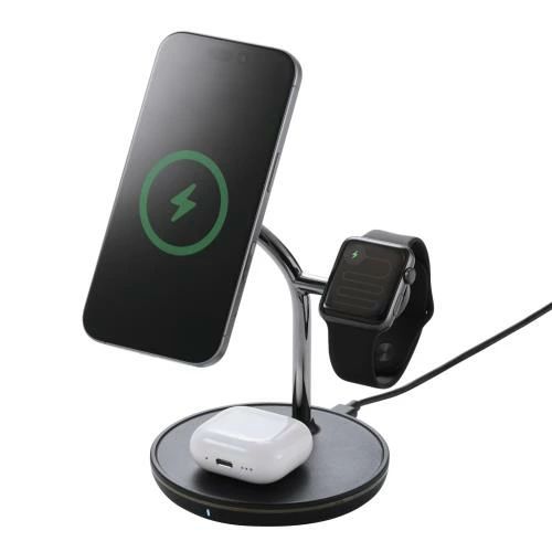 【送料無料】エレコム ワイヤレス充電器 Magsafe 3in1 15W iPhone/Apple Watch/AirPods Made for MagSafe/Apple Watch 正規認証 ブラッ