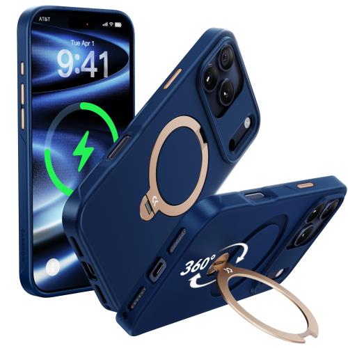 Rakuten - 【送料無料】2025新登場?機能美の極みCASEKOO iPhone 17 Pro 用 ケース 360度回転スタンド MagSafe対応 米軍MIL規格 360°全方向耐衝撃