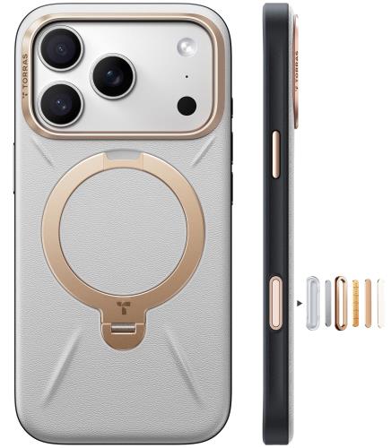 Rakuten - 【送料無料】TORRAS iPhone 17 Pro 用 ケース新感覚レザー?スキンタッチOstand Q3 レザートーン MagSafe対応 リング スタンド 360°定点