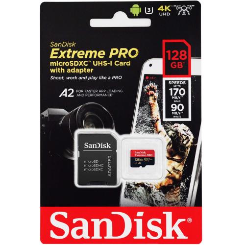 【送料無料】microSDXC 128GB SanDisk サンディスク Extreme PRO UHS-1 U3 V30 4K Ultra HD 対応 SDアダプター付 [並行輸入品]