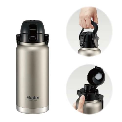 Rakuten - 【送料無料】スケーター(Skater) ハンドル付 ステンレス ダイレクトボトル 1000ml 水筒 マグボトル シルバー STD10H-A