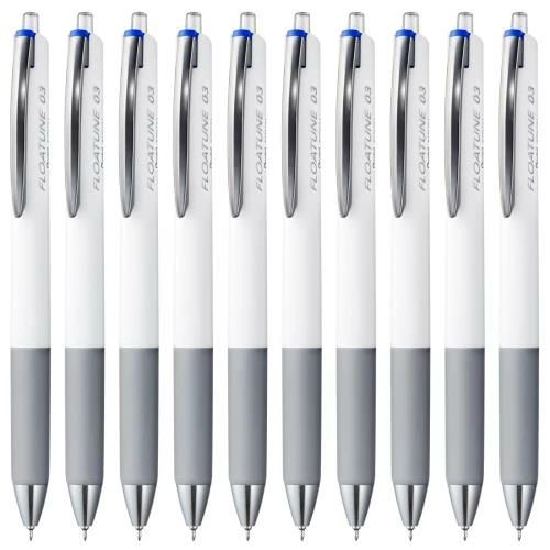 Rakuten - 【送料無料】ぺんてる 油性 ボールペン フローチューン 0.3mm 青 10本 BZN203-C