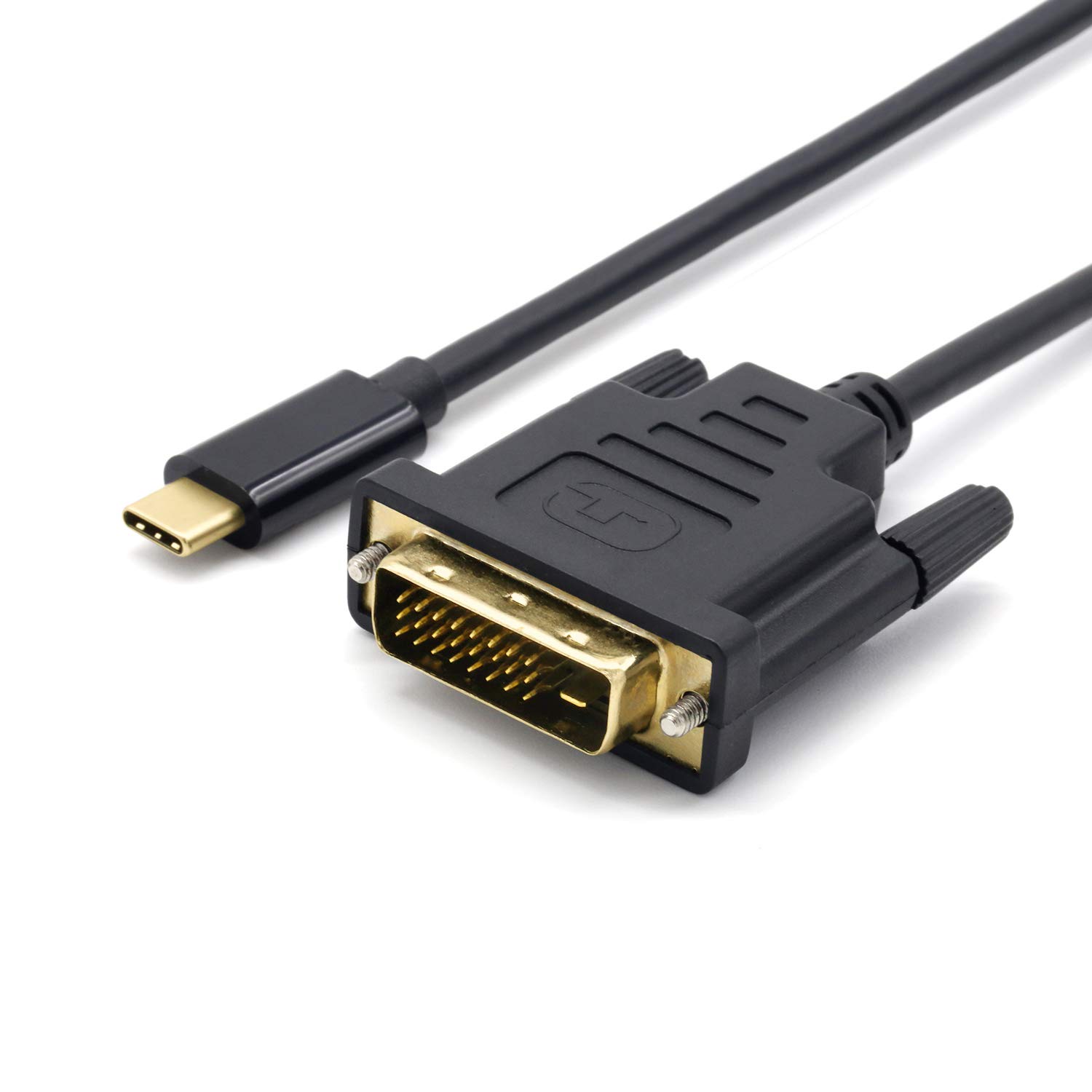 MacLab. USB Type-C DVI-D 変換 ケーブル 1.8m Thunderbolt3-4 DVI ブラック オス Apple Mac
