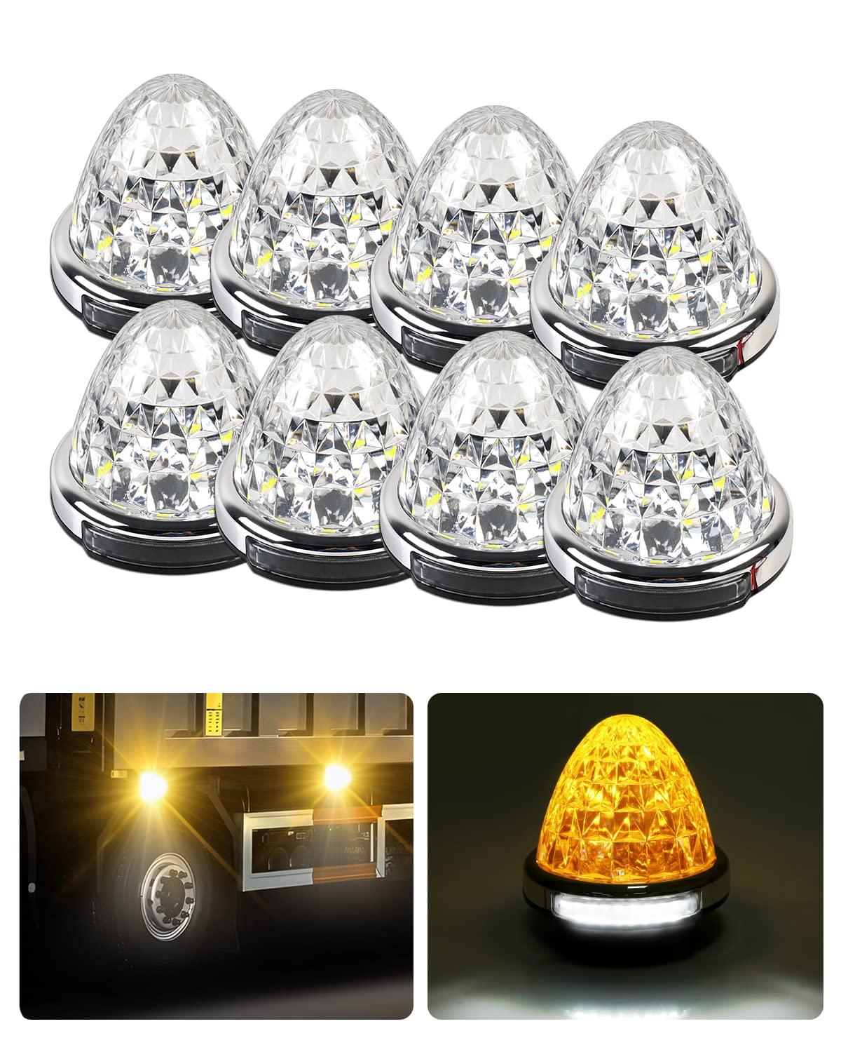 Cartist LED サイドマーカーランプ トラック用 路肩灯 高輝度 両面発光 DC 10-50V 無極性 丸型 LEDマーカー 貨