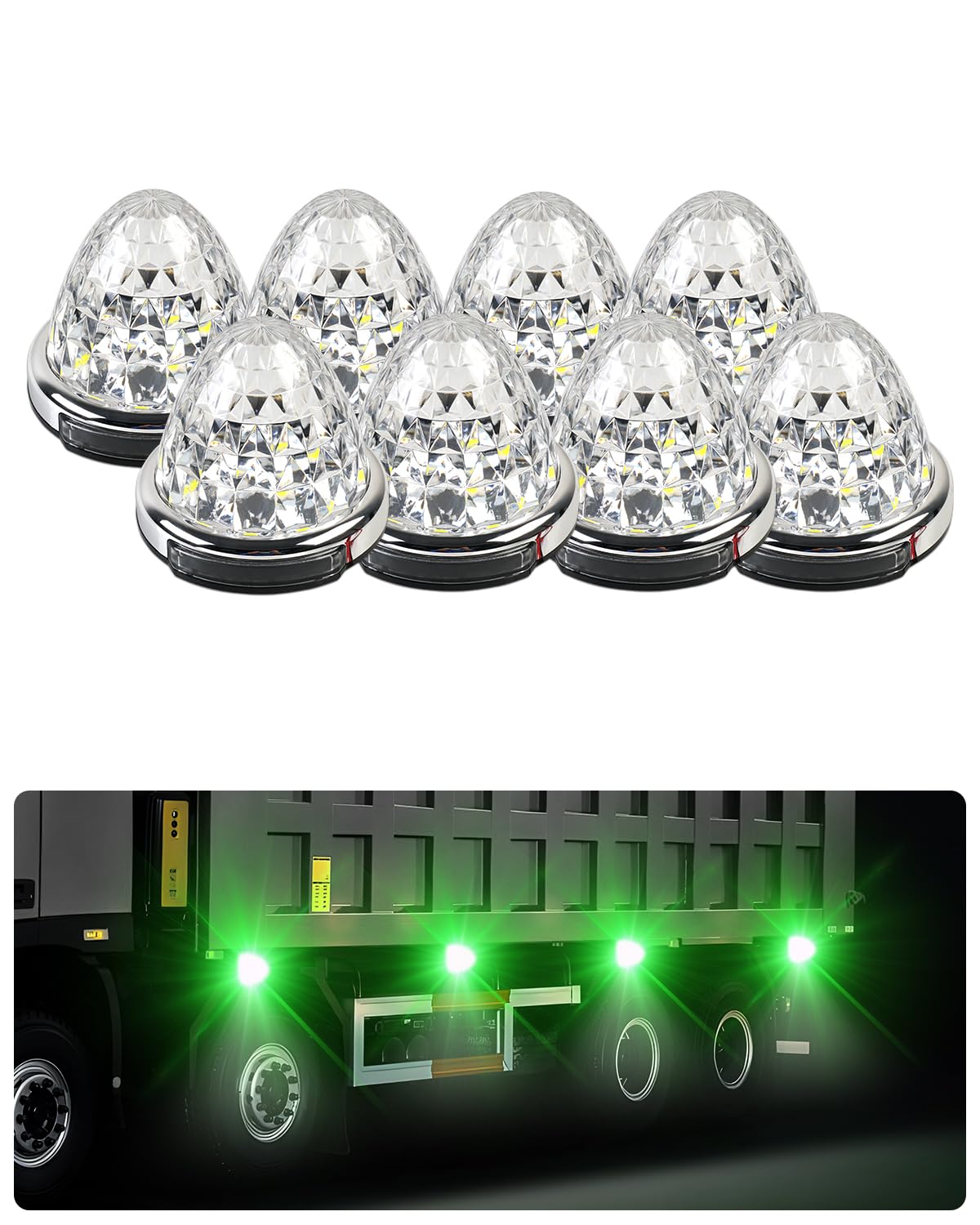 Cartist LED サイドマーカーランプ トラック用 路肩灯 高輝度 両面発光 DC 10-50V 無極性 丸型 LEDマーカー 貨