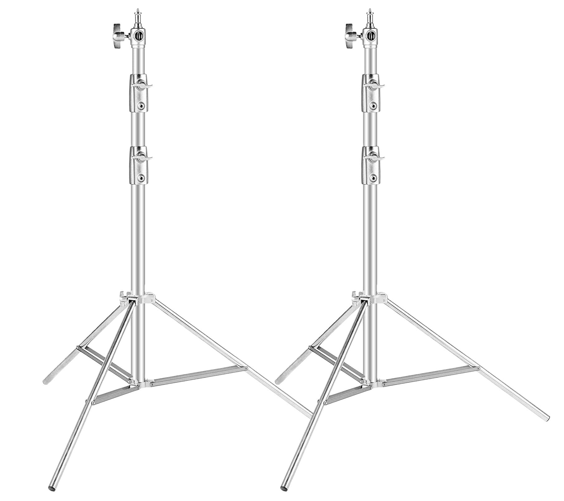 Rakuten - 【送料無料】Selens ライトスタンドキット ステンレスチール製 220cm/6.6ft 高さ調節可能 耐荷重5kg 1/4-3/8ネジ変換 ランプスタンド 照