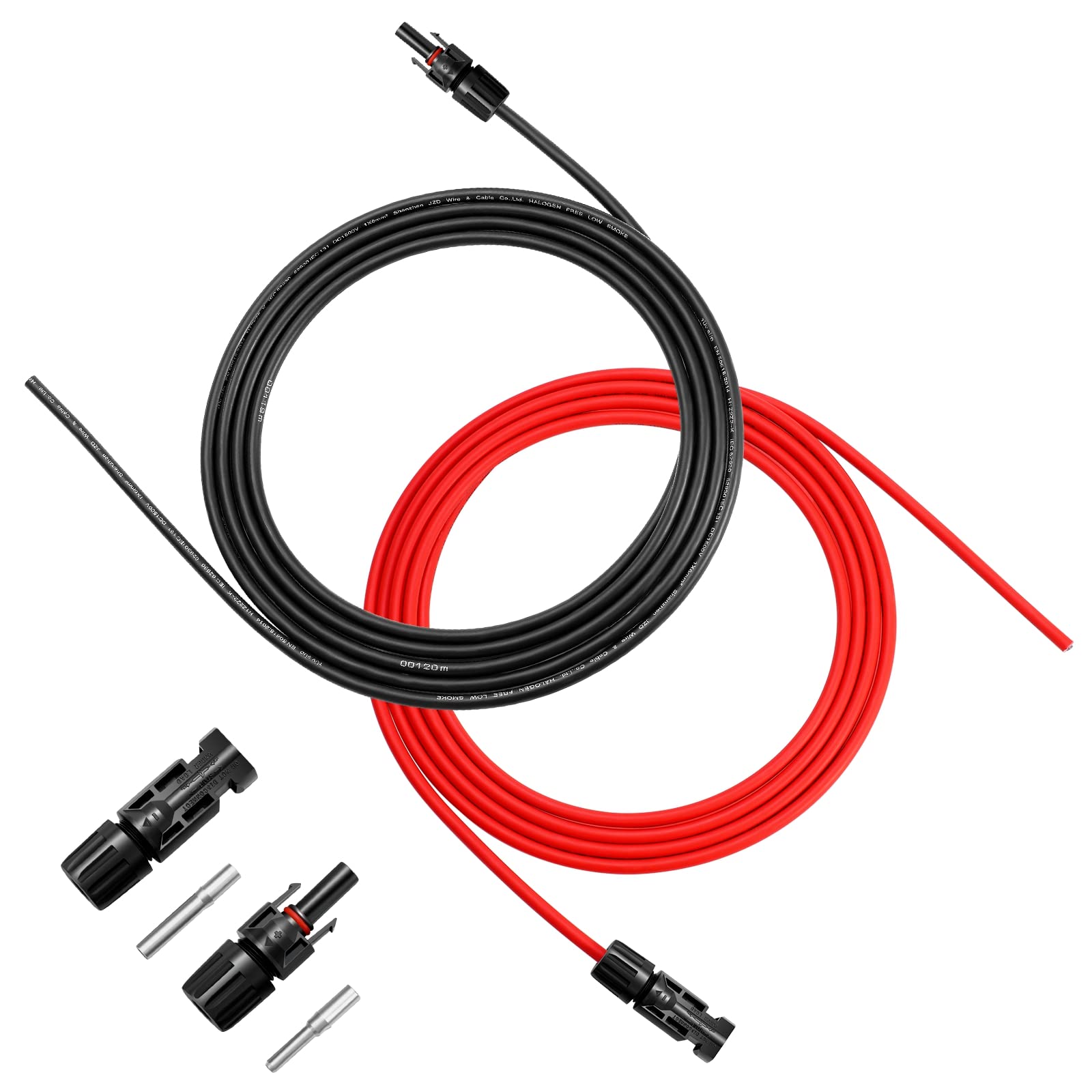 Rakuten - 【送料無料】WBGADAM MC4 ケーブル 20m 4sq 太陽光パネル 用 ソーラーパネル 太陽光発電 蓄電池セット ソーラープラグ ケーブル 12AWG