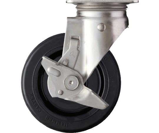 ハンマーキャスター(Hammer Caster) SUS サイドSP付 ゴム車 150mm 313S-RU150