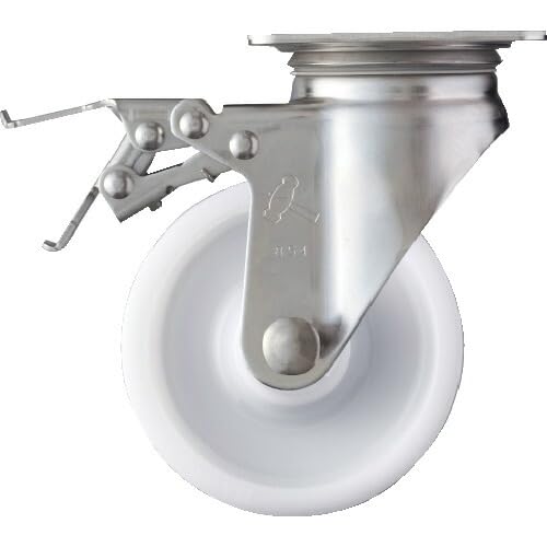 ハンマーキャスター(Hammer Caster) Sシリーズ オールステンレス 旋回式 ナイロン車輪 ローラーベアリング 125mm ストッパ