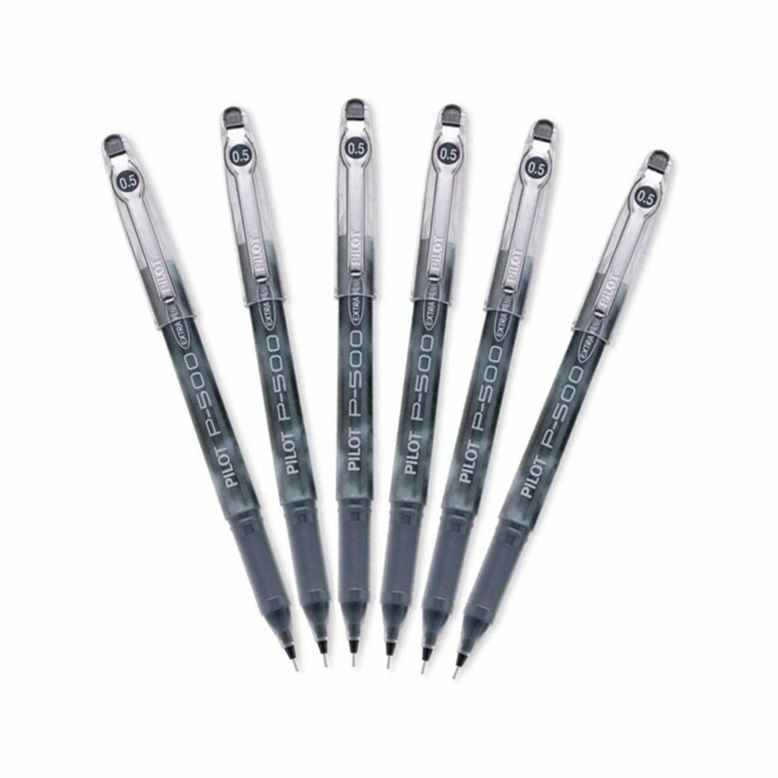 Pilot Precise P-500 ゲルインクボールペン 極細 ブラックインク 6本