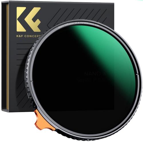 【送料無料】KF Concept 52mm ND2-ND400ブラックミスト1/4 レンズフィルター 可変N...