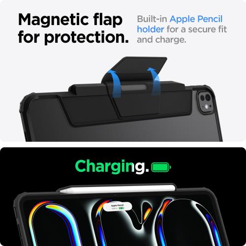【送料無料】Spigen iPad Pro 13 インチ (2024) ケース スリム 軽量 耐衝撃 擦り傷防止 過熱防止 エア?スキン?プロ ACS07766 (ブラック)