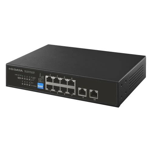 Rakuten - 【送料無料】IODATA PoE ハブ 10 ポート IEEE802.3at 準拠 L2 アンマネージ Gigabit 対応 120W 給電 アップリンク 電源内蔵 壁掛け IPカ
