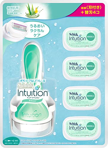 【送料無料】Schick(シック) シック Schick イントゥイション 敏感肌用 クラブパック 女性用 カミソリ (替刃5コ 内1コは本体に装着済み)