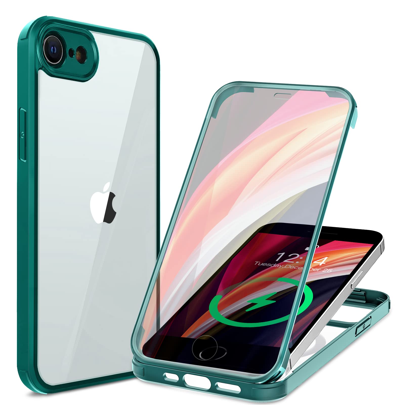 Rakuten - 【送料無料】HAUTRKBG iPhone SE3 用 ケース iPhone SE2 第2世代 iPhone 8 用ケース 全面保護 [両面強化ガラス] [高タッチパネル感度]フ