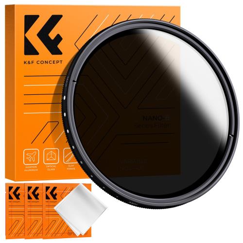 Rakuten - 【送料無料】KF Concept 49mm 可変NDフィルター ND2-400 バリアブル 減光フィルター 減光量調整 9段階調整 クリーニングクロス付き 動画