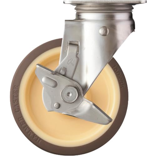 ハンマーキャスター(Hammer Caster) Sシリーズ オールステンレス 旋回式 ウレタン車輪 ローラーベアリング 150mm ストッパ