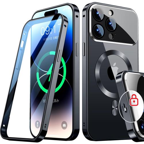 Rakuten - 【送料無料】Rosycover新次元の一体型レンズ?メカニカルロックiPhone 14 Pro 用の ケース Mag-safe対応[360°全面保護?両面強化ガラス][