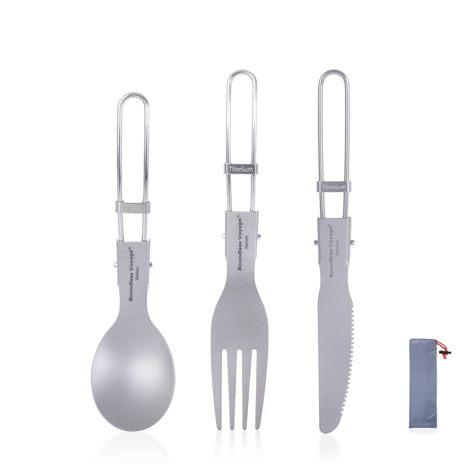 Boundless Voyage チタン スプーン フォーク ナイフ 箸 折りたたみ 超軽量 錆びない アウトドア キャンプ カトラリー 食器
