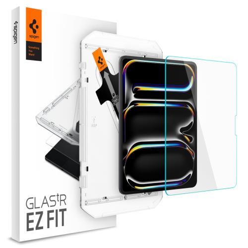 Rakuten - 【送料無料】Spigen iPad Pro 13インチ フィルム M4 2024用 9H硬度強化ガラス 貼り付けキット付き ナノコーティング 飛散防止 1枚入 EZ