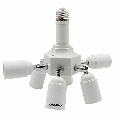 Rakuten - 【送料無料】DiCUNO LED電球専用 E26口金アダプター 6+1分岐ソケット E26→E26 照射角度可調 E26延長ソケット