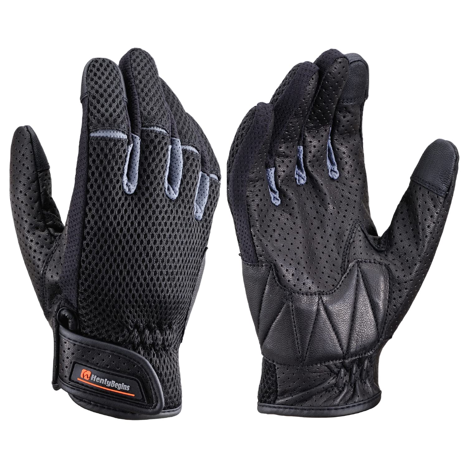 乐天商城 - 【送料無料】デイトナ(Daytona) バイク用 グローブ 春夏 手のひら本革(ヤギ革) スマホ対応 フルメッシュ スタンダードグローブ HBG-072
