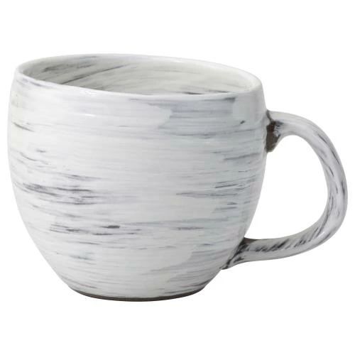 Rakuten - 【送料無料】波佐見焼 マグカップ 容量約340ml 刷毛 ホワイト 25247